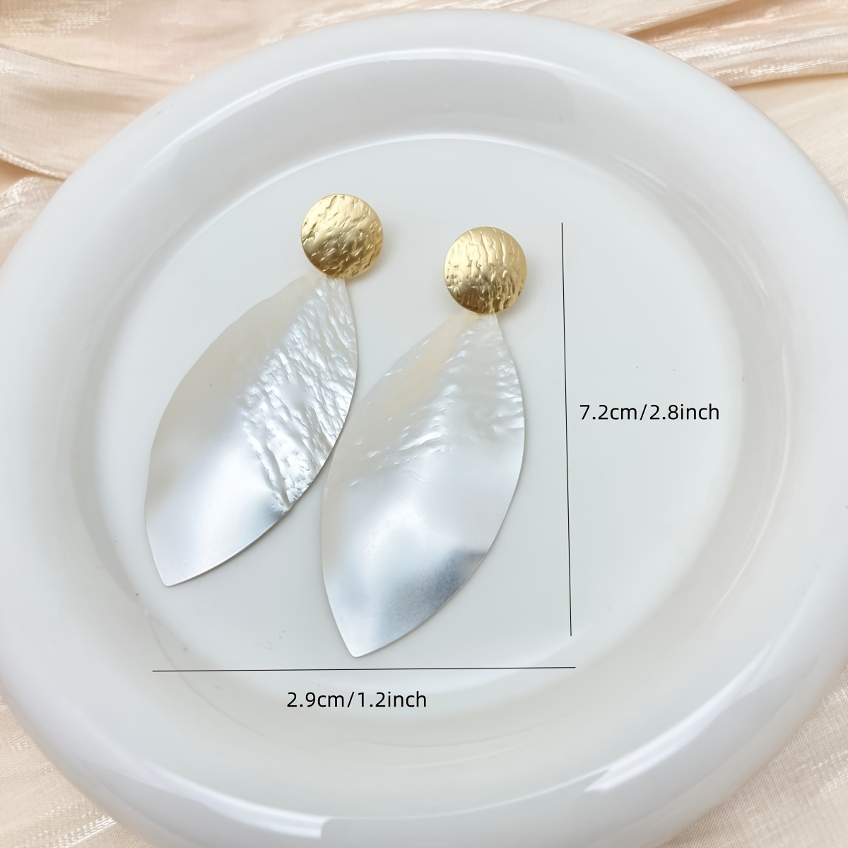 Golden and Silvery Mixed Color Large Pendant Earrings